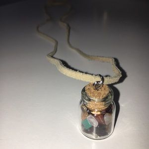 Crystal jar necklace